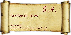 Stefanik Alex névjegykártya